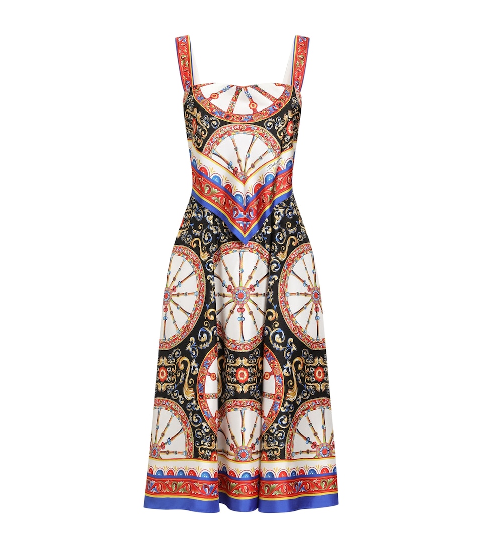 Dolce&Gabbana Womens Carretto Midi Dress Combined Colou