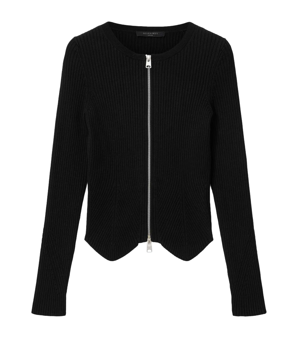 AllSaints Ribbed Cruz Cardigan Black