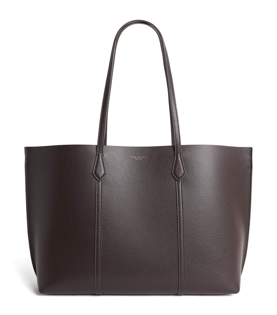 Tory Burch Leather Perry Tote Bag Deep Brown