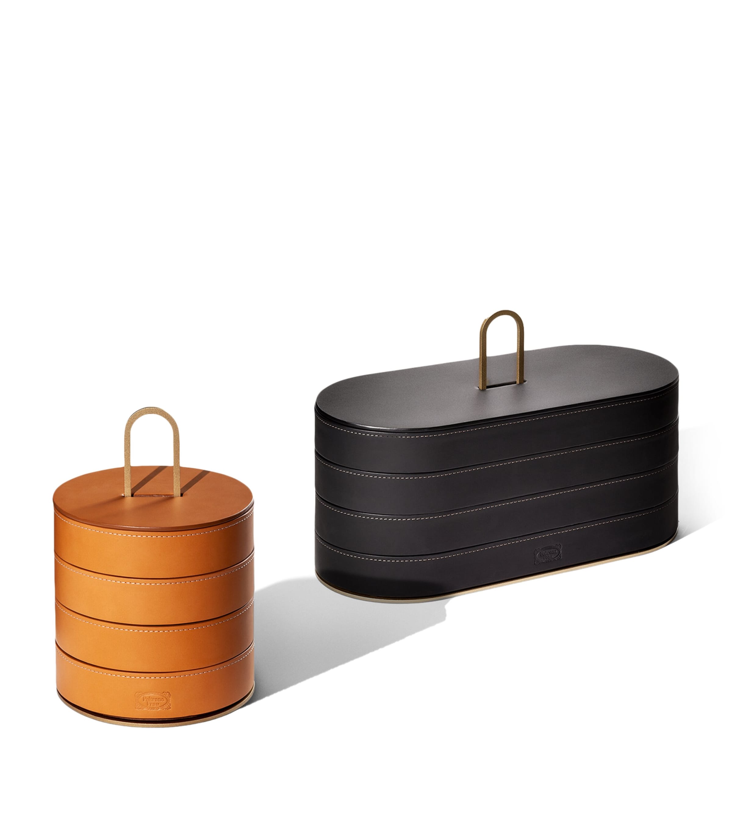 Poltrona Frau Leather Zhuang Oval Stackable Case Sdl Extra Cammello