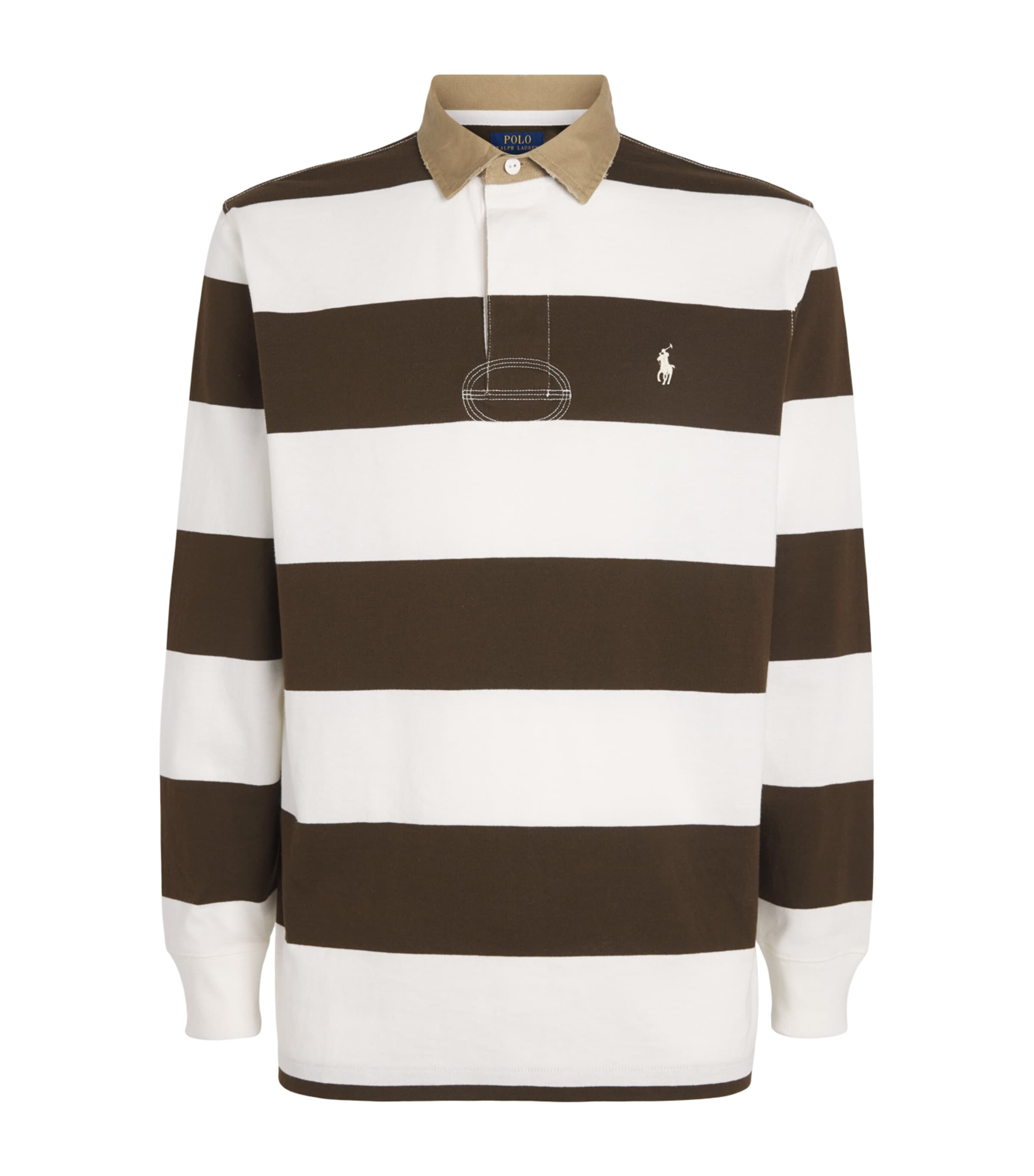 Cotton Stripe Polo Pony Rugby Shirt