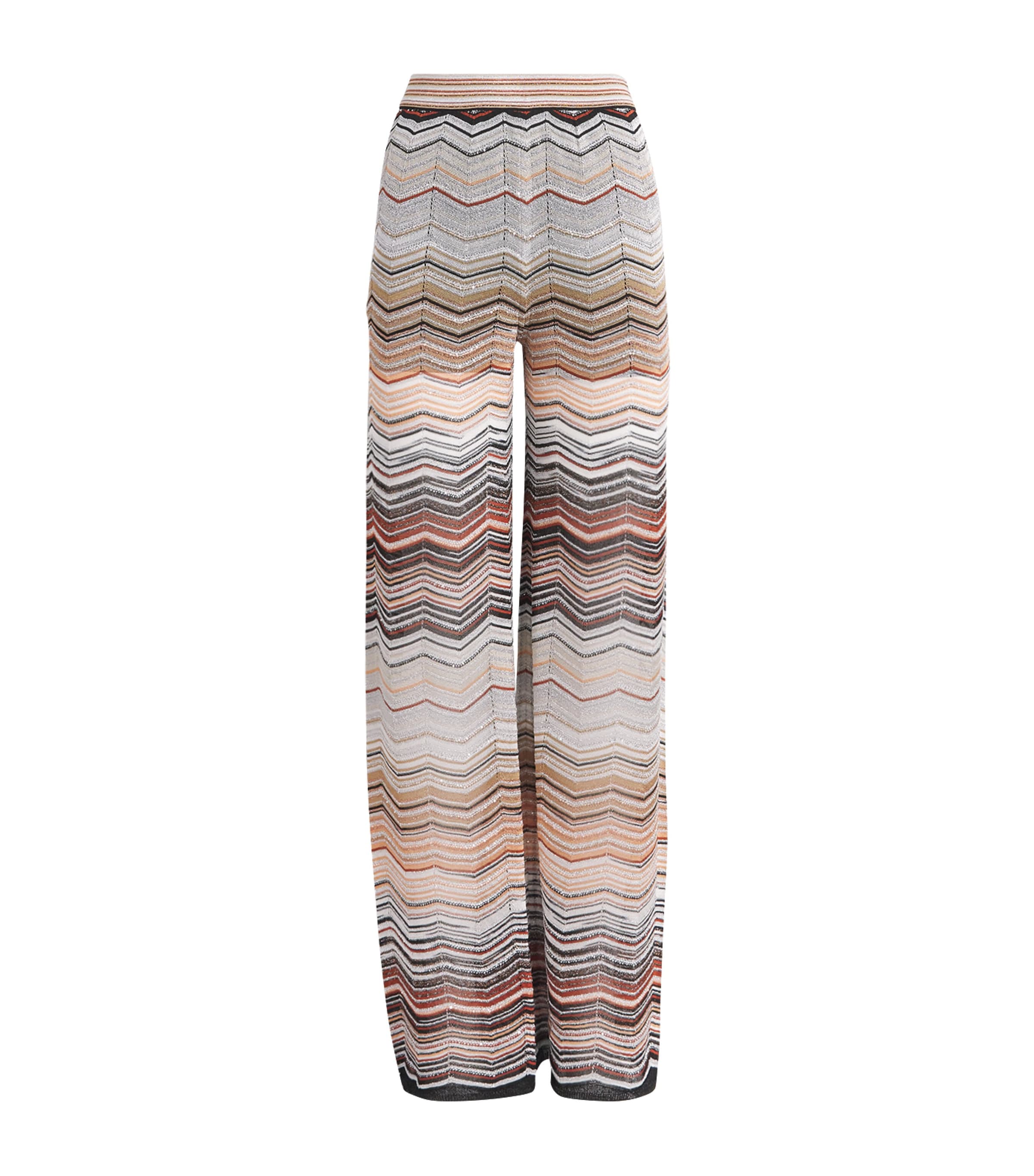 Sequinned Zigzag Wide-Leg Trousers