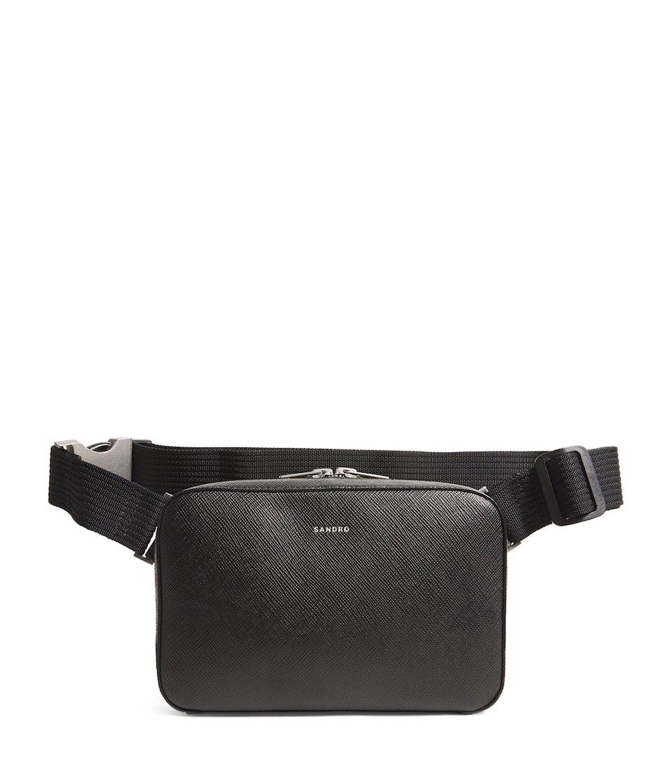 Sandro Paris Small Reconstituted Leather Cross-Body Bag Black