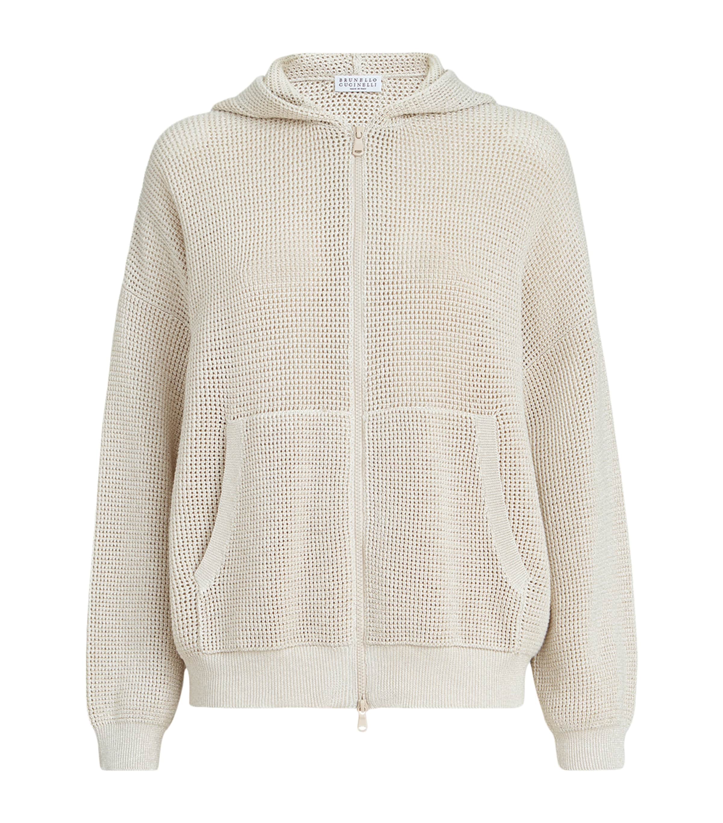 Cotton-Blend Knitted Hoodie