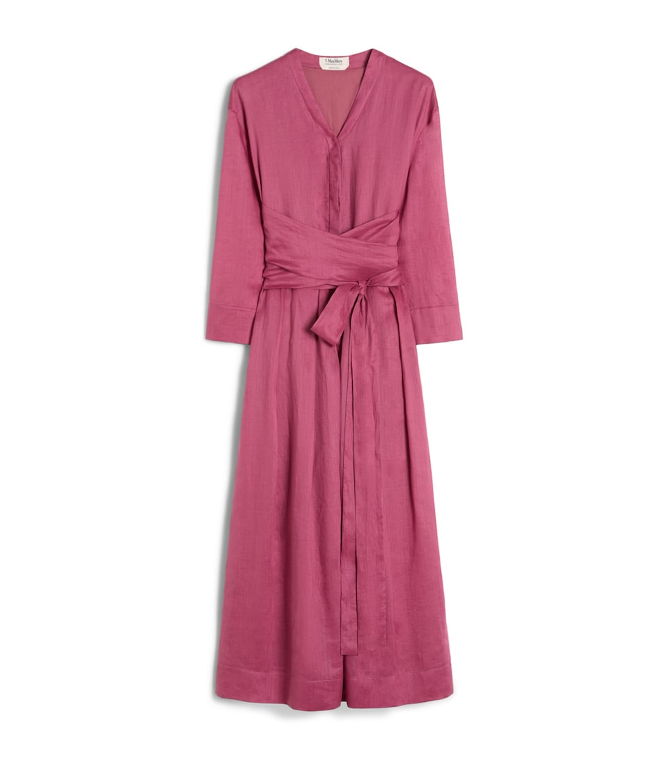 Max Mara Womens Ramie Canvas Midi Dress Cyclamen
