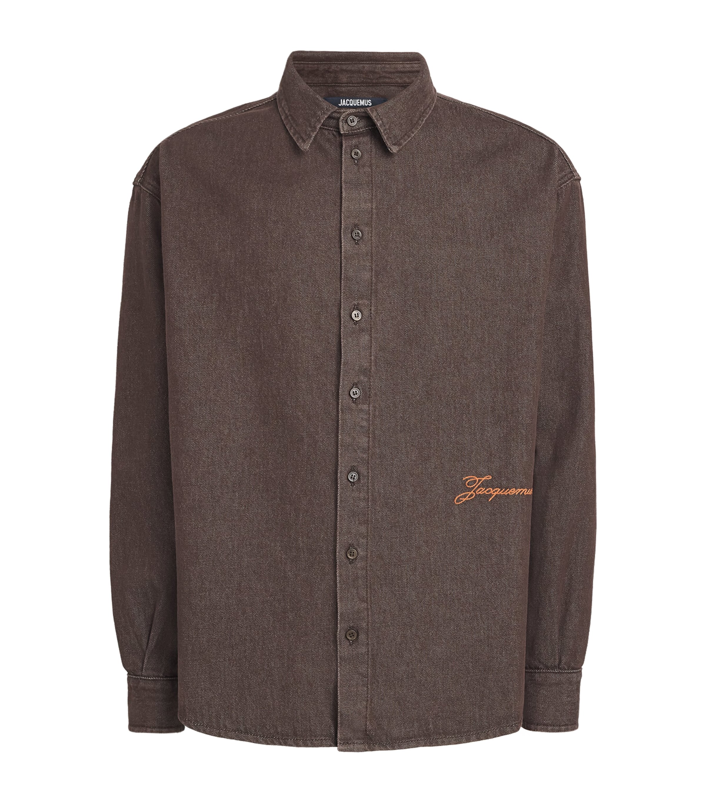 Jacquemus Mens Simon Denim Shirt Brown