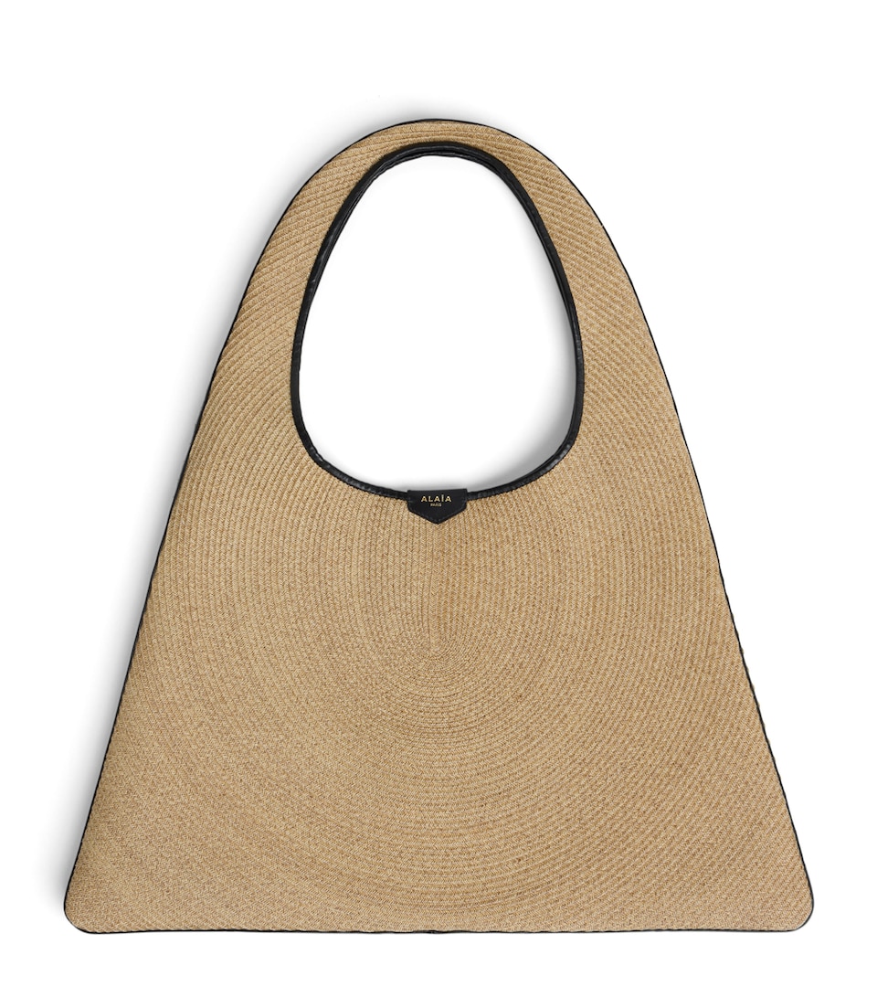 Alaïa Raffia Hobo Tote Bag Natural
