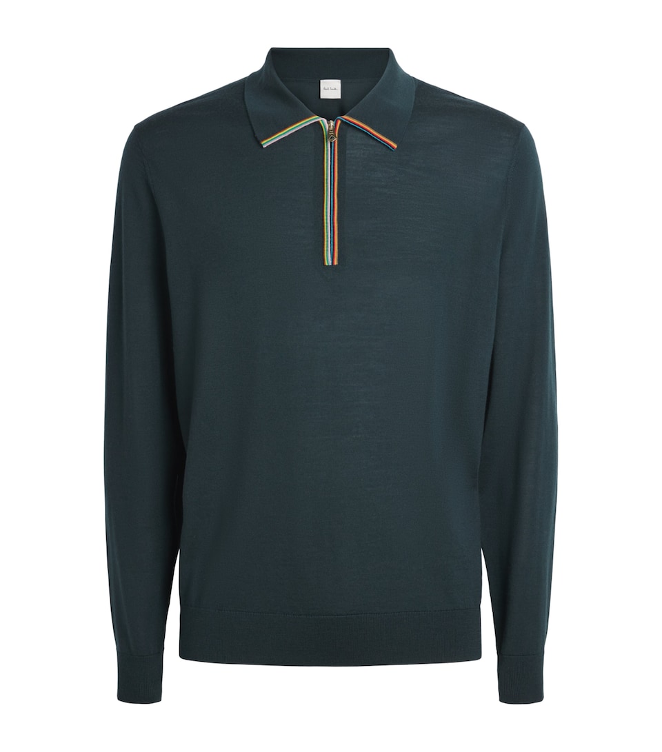 Paul Smith Mens Merino Wool Quarter-Zip Sweater