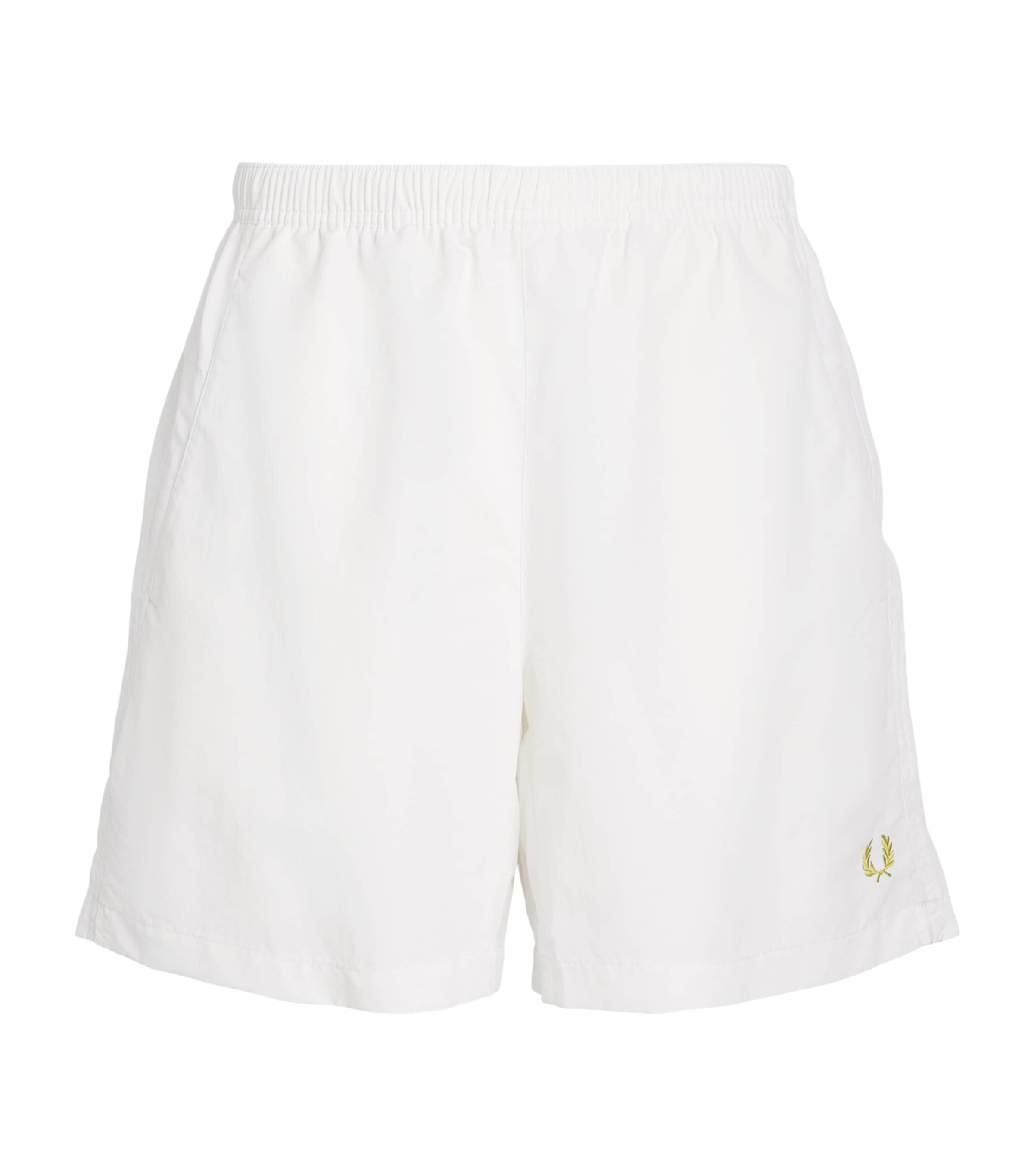 Fred Perry Mens Logo Tennis Shorts White