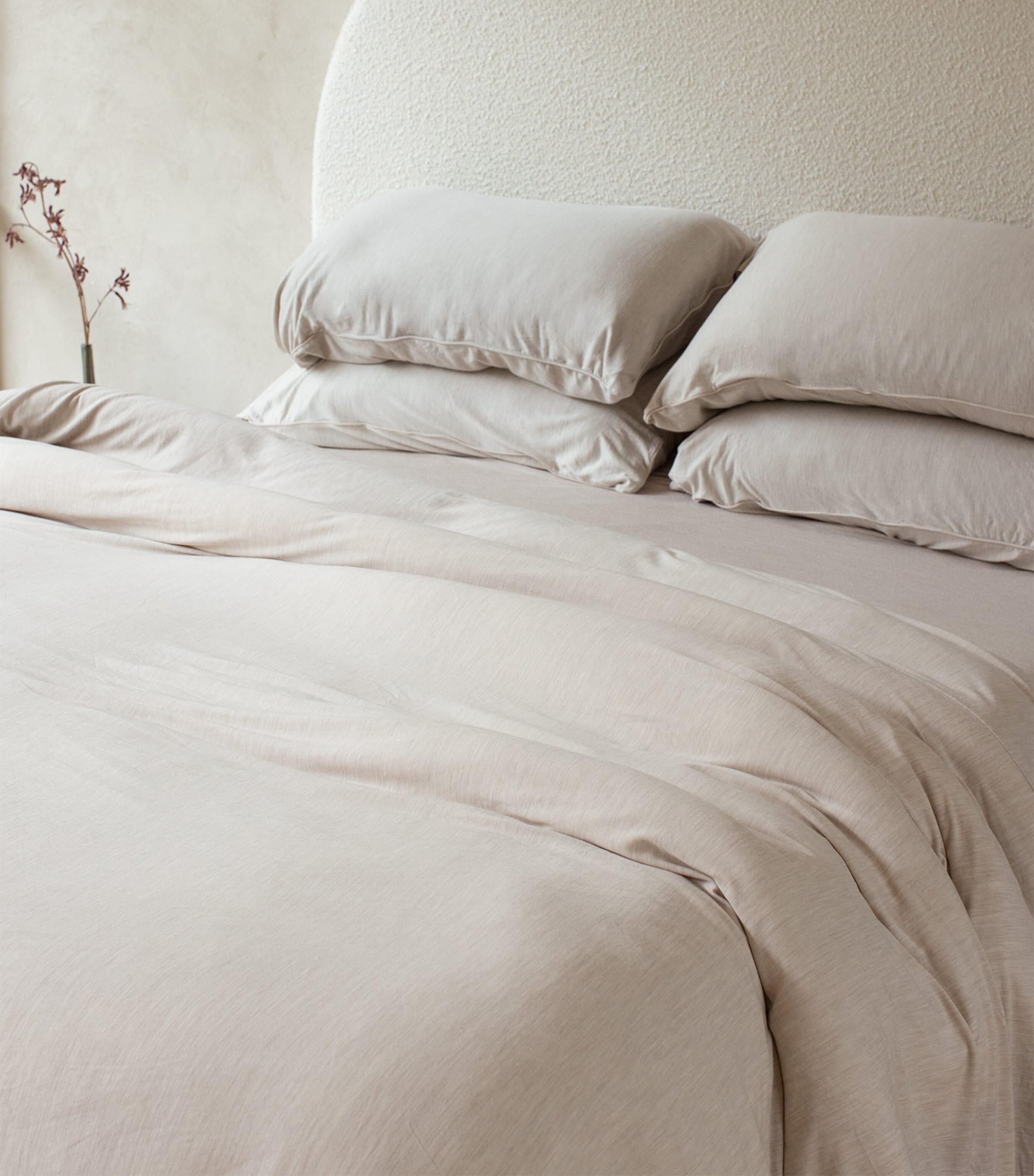 SHLEEP Merino Jersey Pillowcase Pair (50cm x 75cm) Ivory Tusk