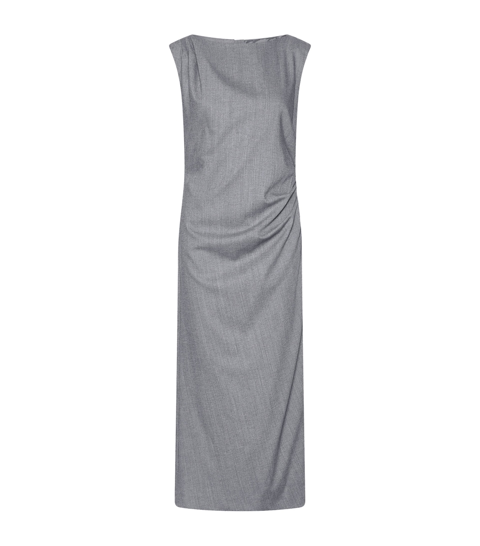 Marella Womens Draped Midi Dress Melange Grey