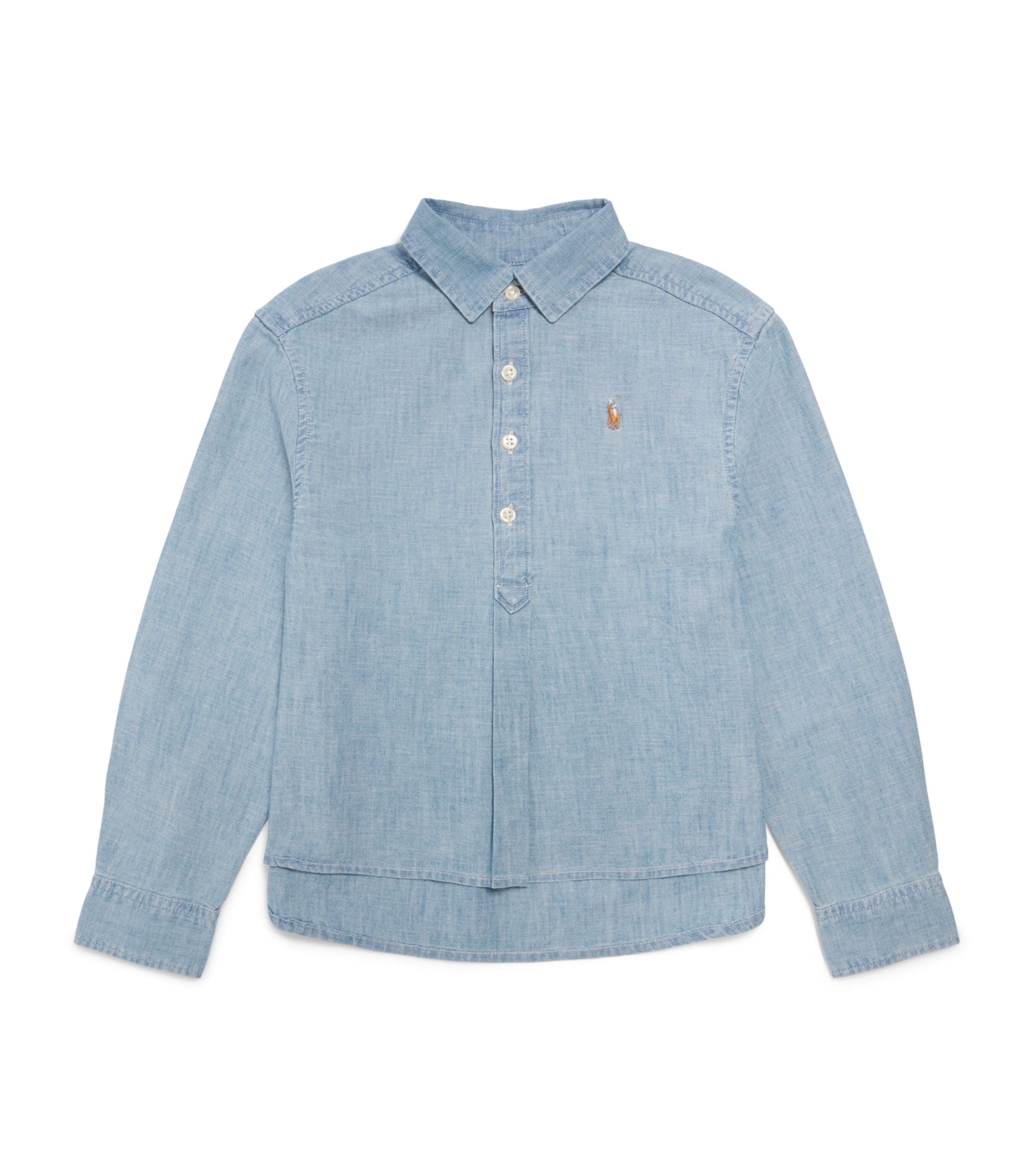 Ralph Lauren Kids Denim Polo Pony Shirt New Medium Wash