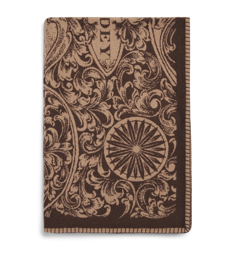 Purdey Merino Wool-Cashmere Scrollwork Blanket Tau
