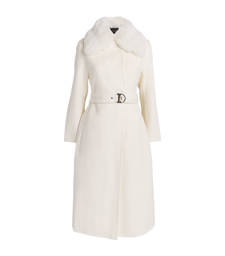 Wool-Blend Faux Fur Coat