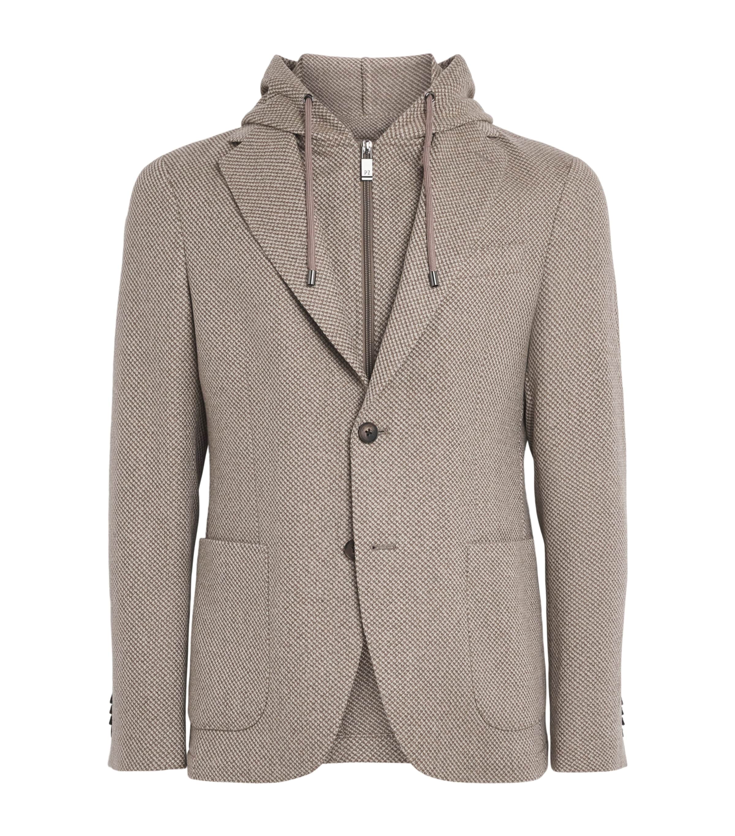 Pal Zileri Mens Wool-Cashmere Scooter Overcoat Light Brown