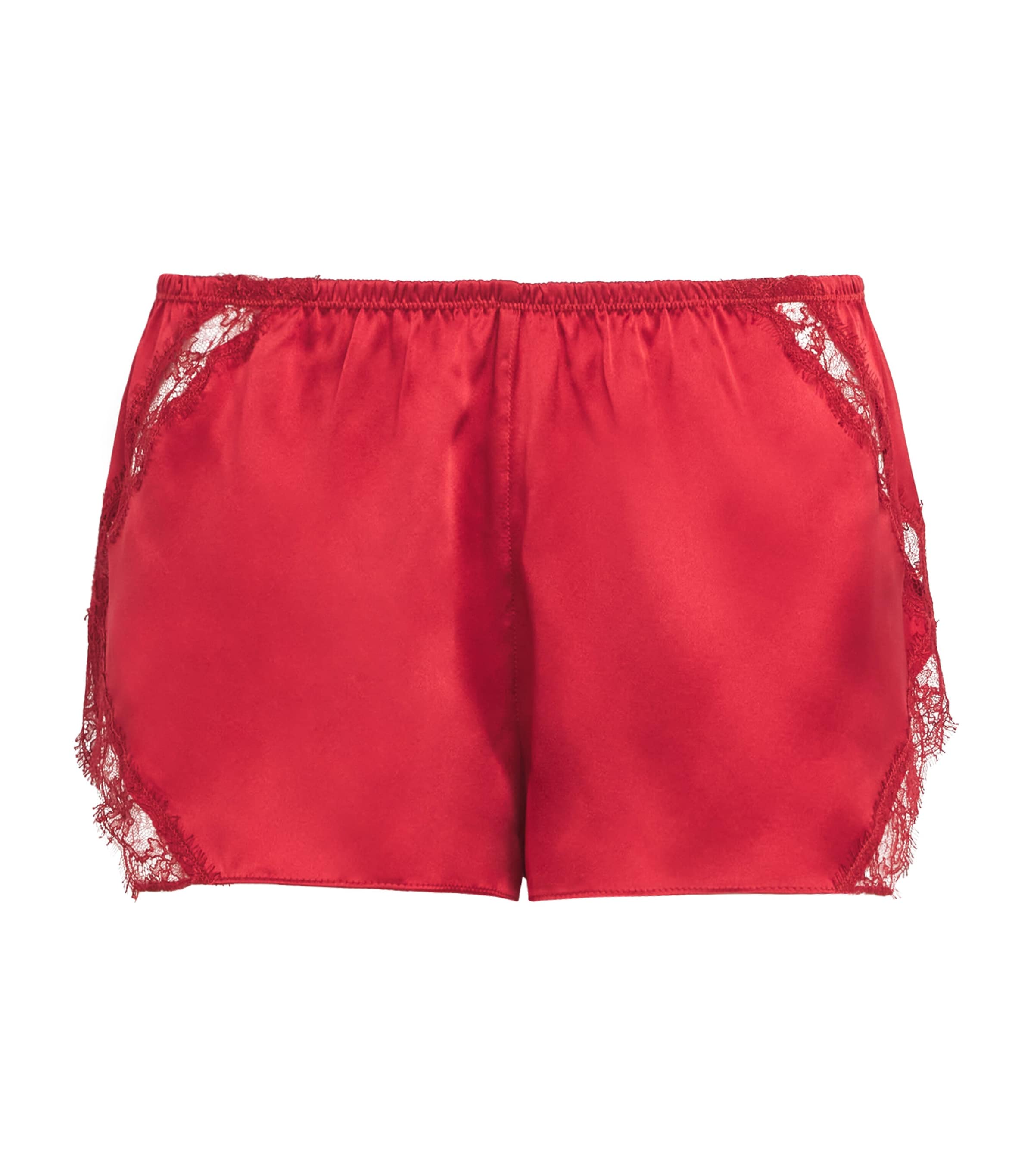 Silk Lace-Trim Shorts
