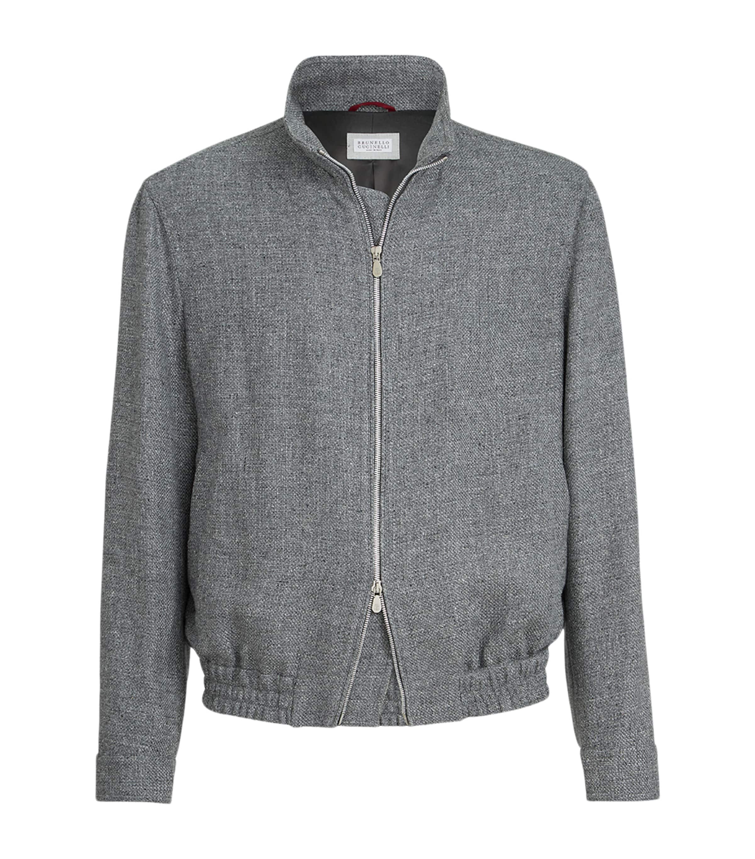 Silk-Linen-Wool Bomber Jacket