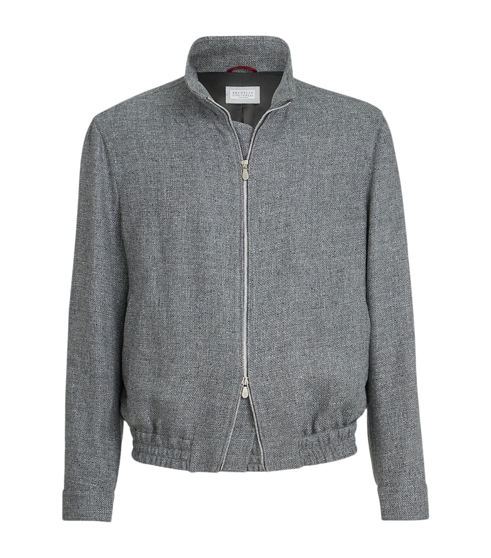 Silk-Linen-Wool Bomber Jacket