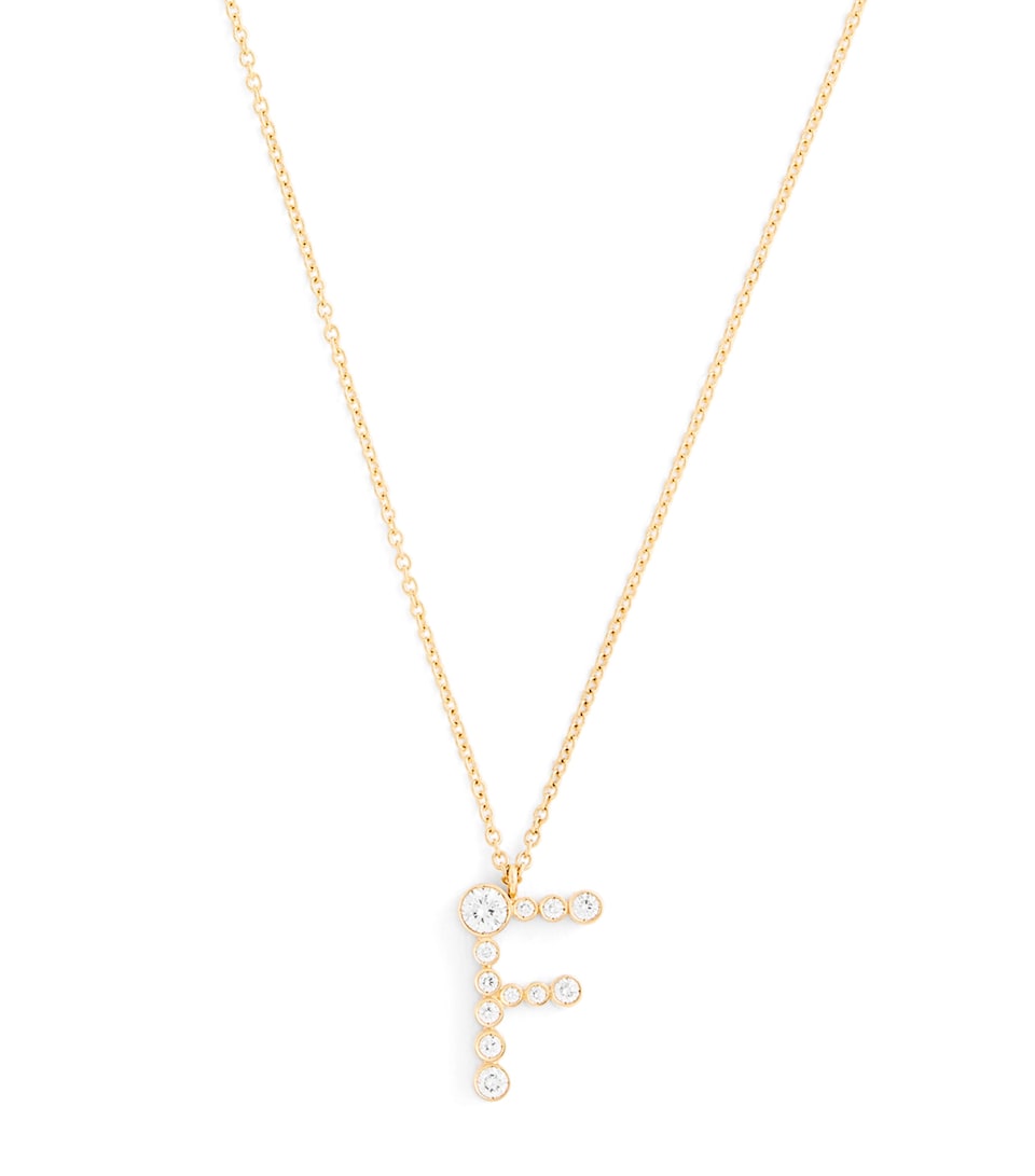 Sophie Bille Brahe Yellow Gold and Diamond Soprano 'F' Necklace Yellow Gold