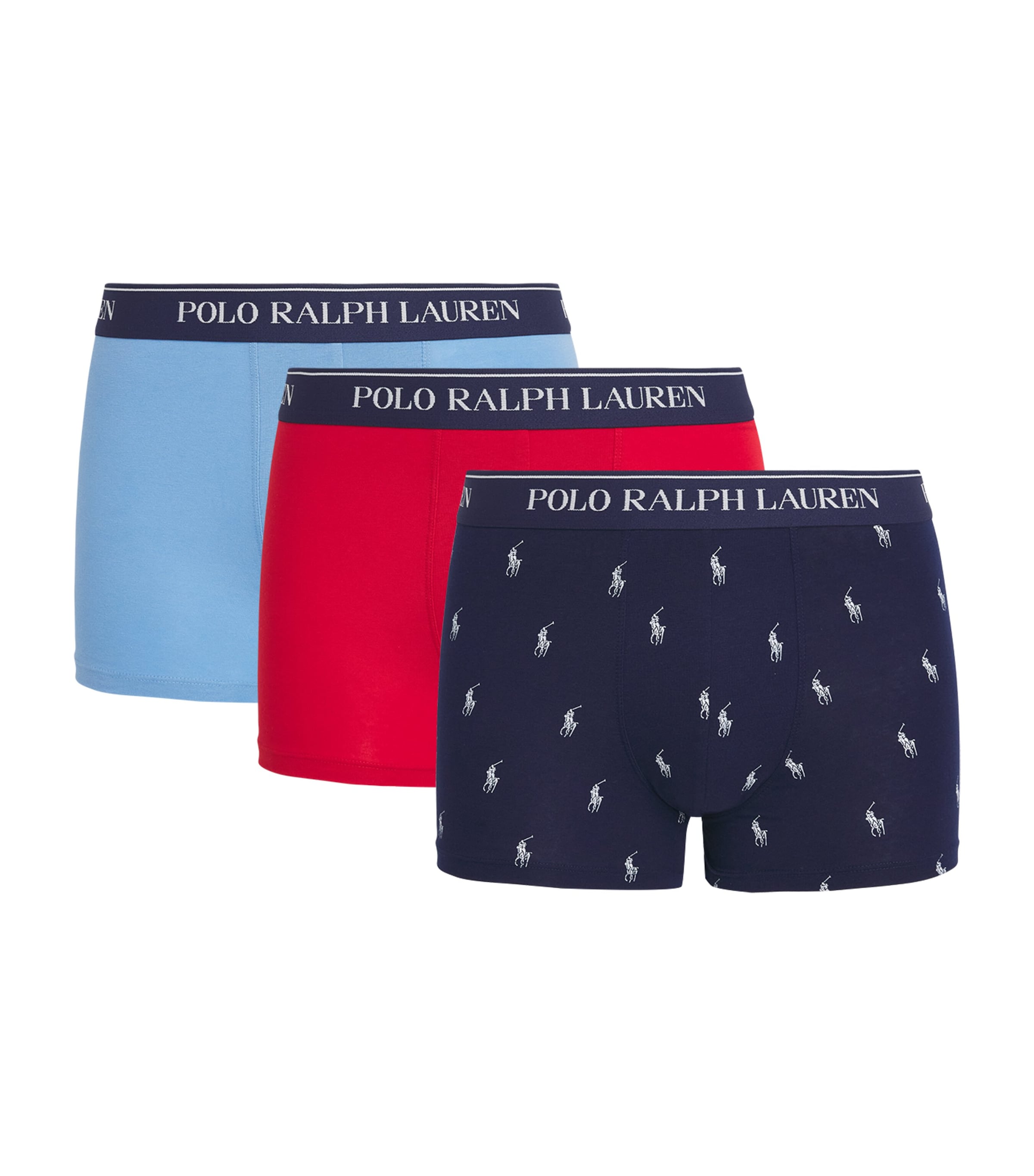 Polo Ralph Lauren Mens Logo Boxers (Pack of 3) Nvy Aop/brstl Blu/rl