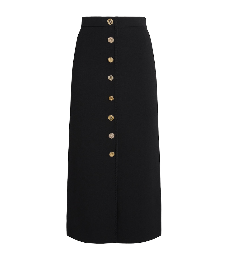 Claudie Pierlot Womens Braid-Detail Midi Skirt Black
