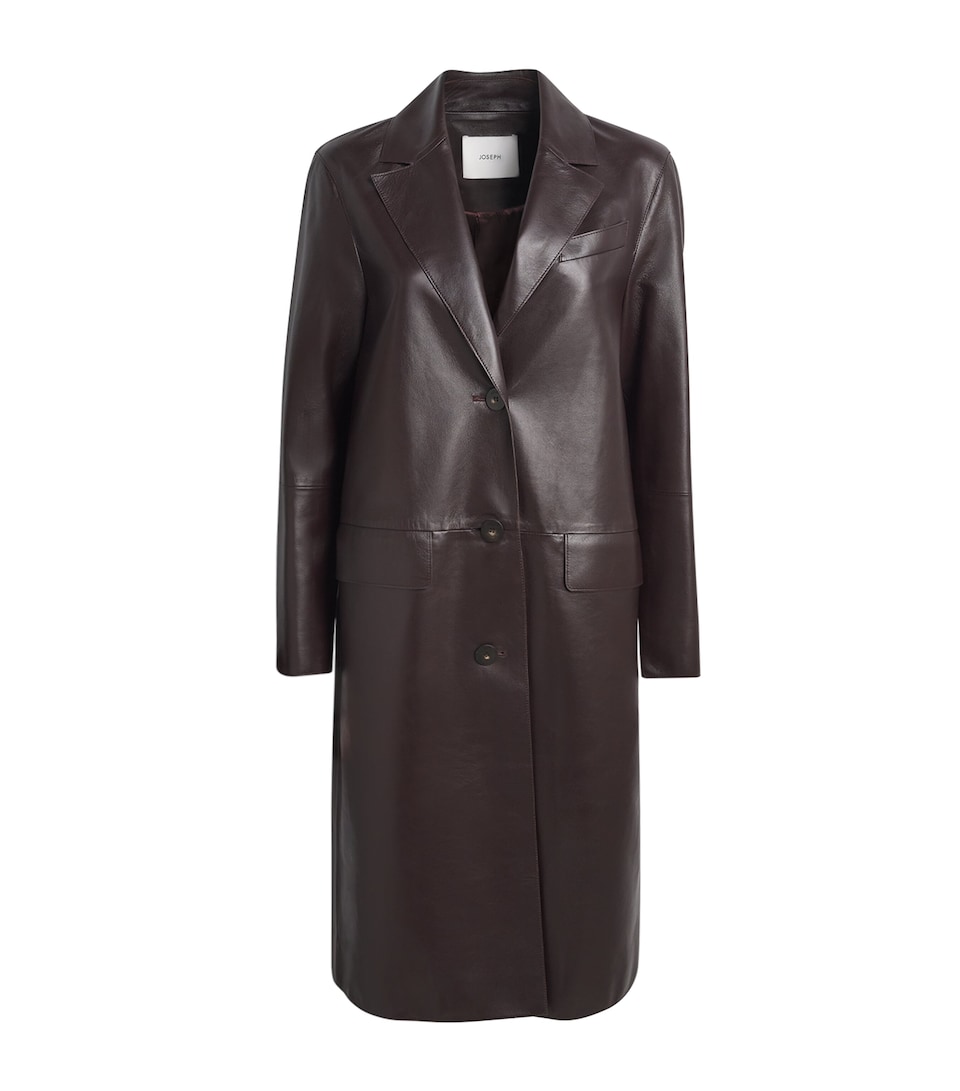 Joseph Womens Nappa Vittoria Trench Coat Mahogany