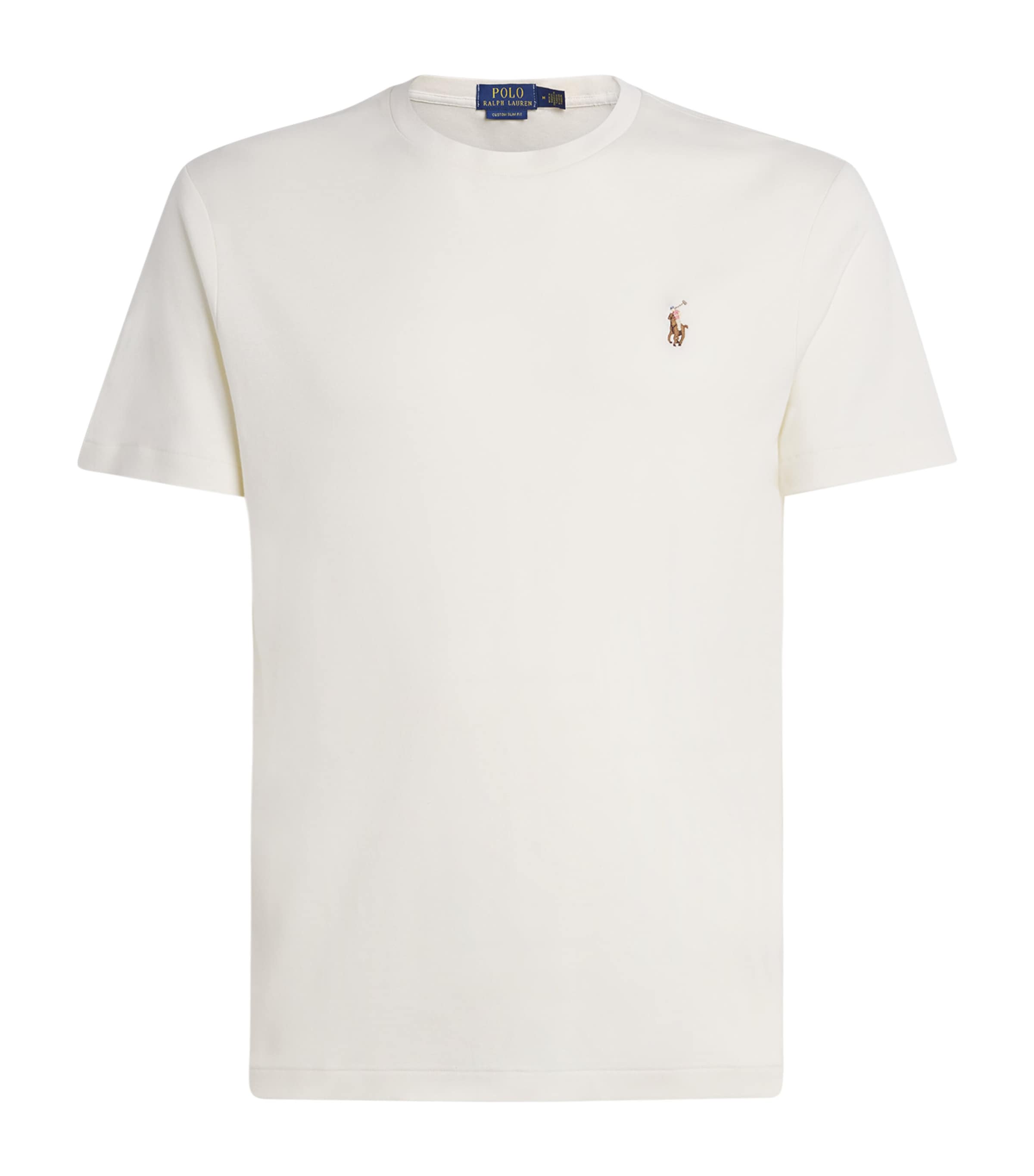Polo Ralph Lauren Mens Pima Cotton Polo Pony T-Shirt Pale Cream