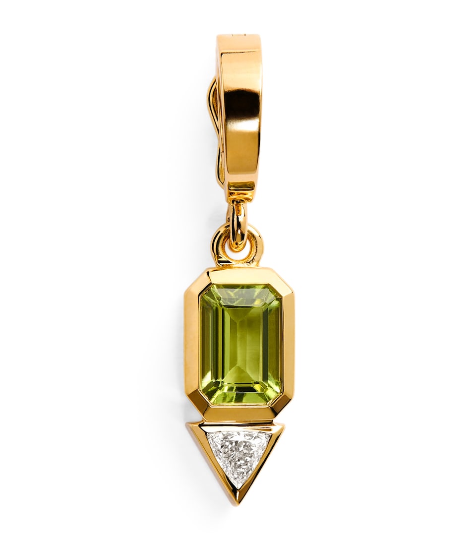 Azlee Yellow Gold, Peridot and Diamond August Charm Yellow Gold