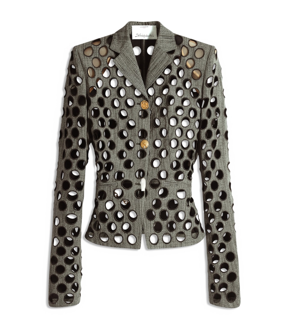 Schiaparelli Womens Canvas Broderie Anglaise Elsa Jacket Grey