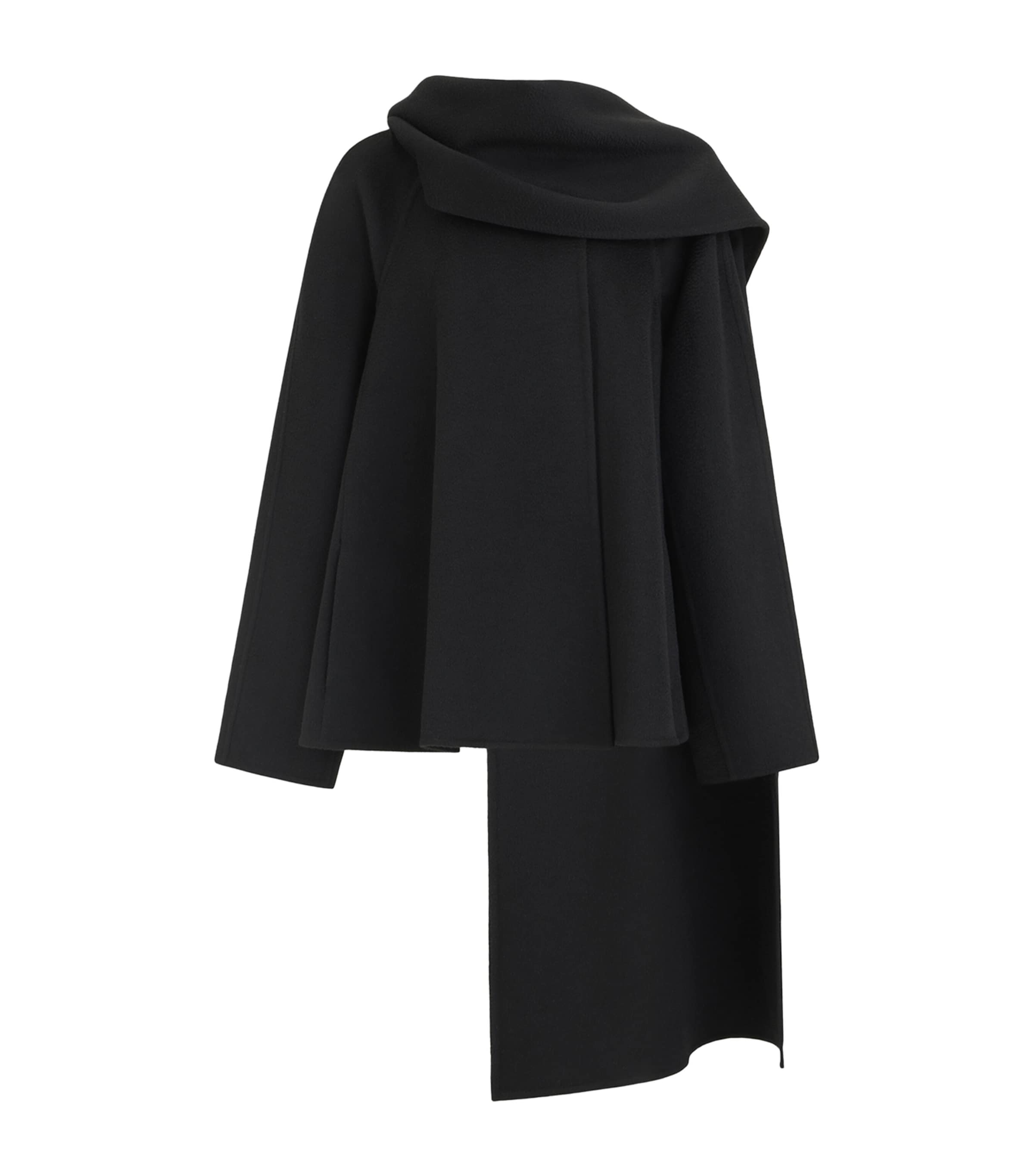 Alaïa Womens Double-Face Cashmere Scarf Coat Black