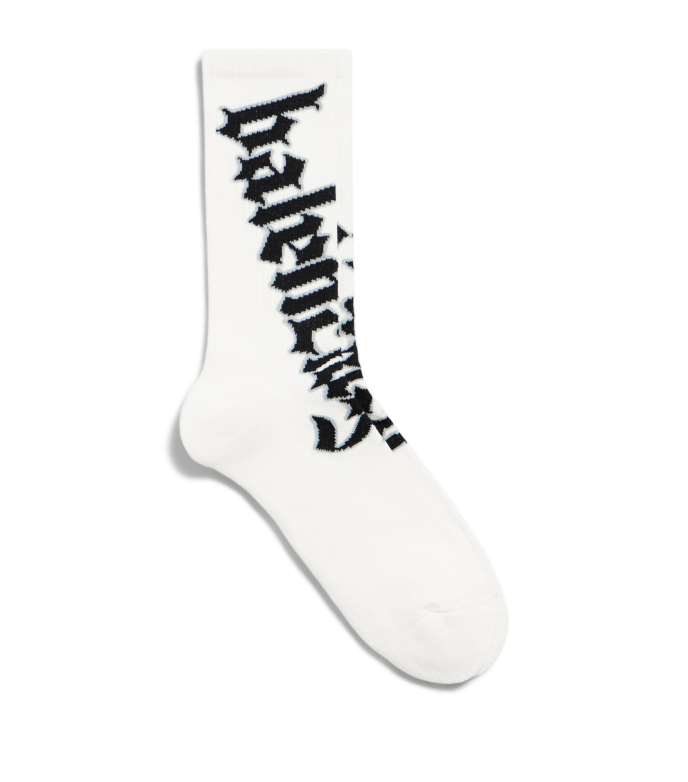 Cotton-Blend Logo Socks