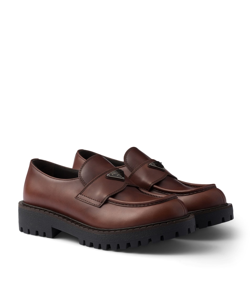 Brushed Leather Loafers