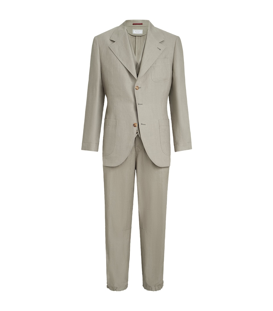 Brunello Cucinelli Mens Linen 3-Piece Suit
