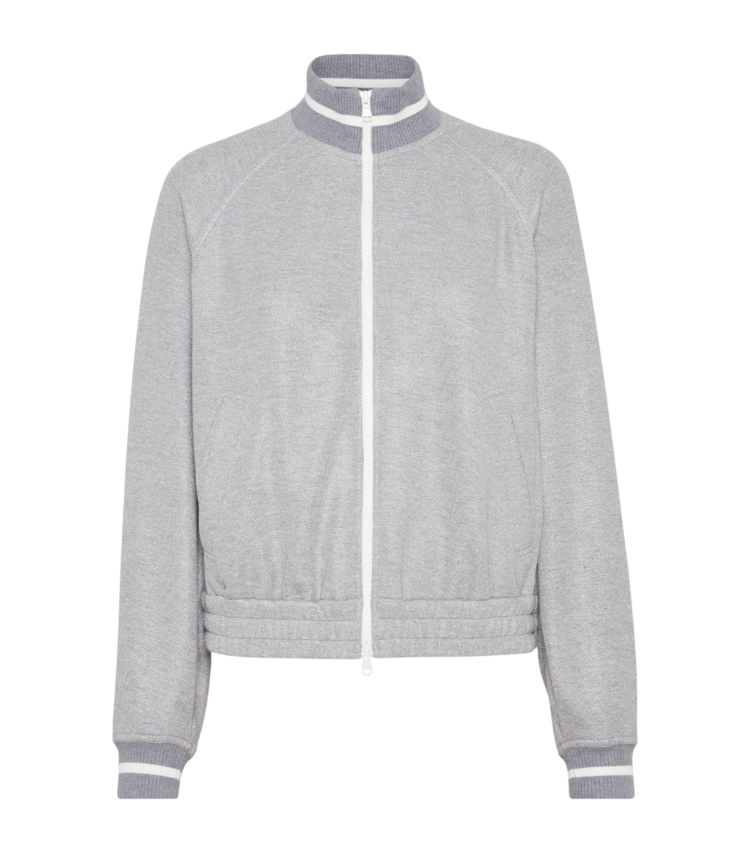 Sparkling Piqué Zip-Up Sweatshirt