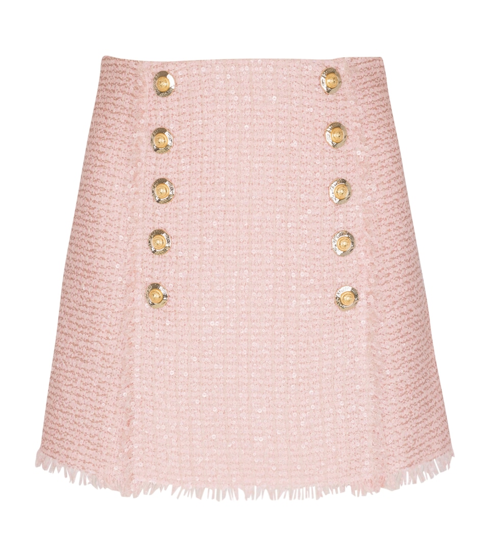 Tweed Sequinned Mini Skirt