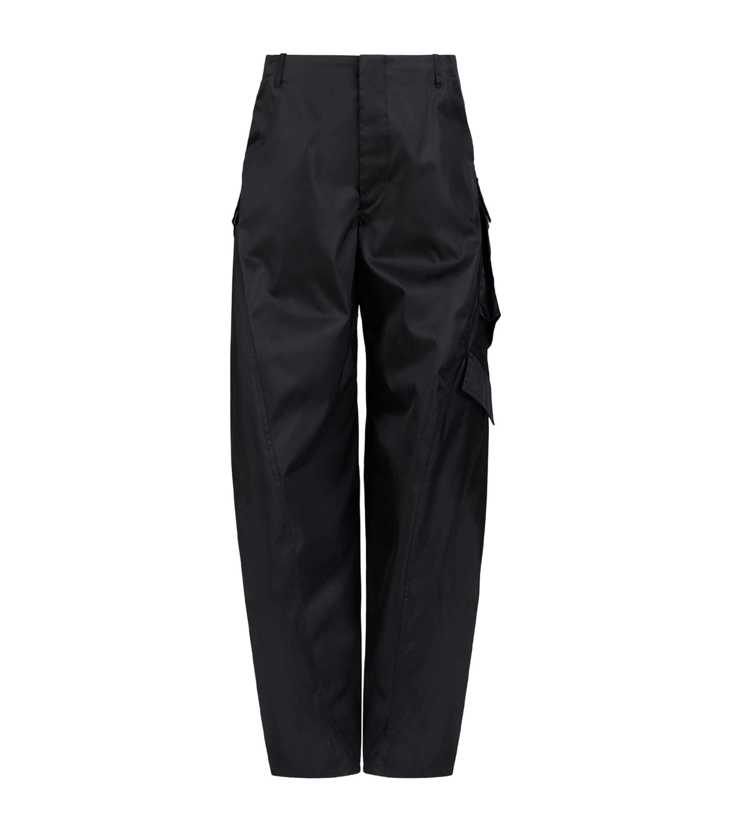 Alaïa Womens Taffeta Cargo Trousers Black