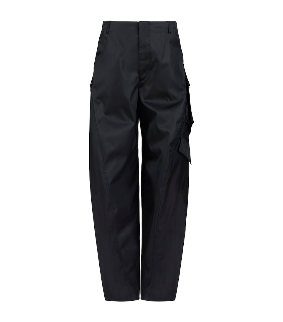 Alaïa Womens Taffeta Cargo Trousers Black