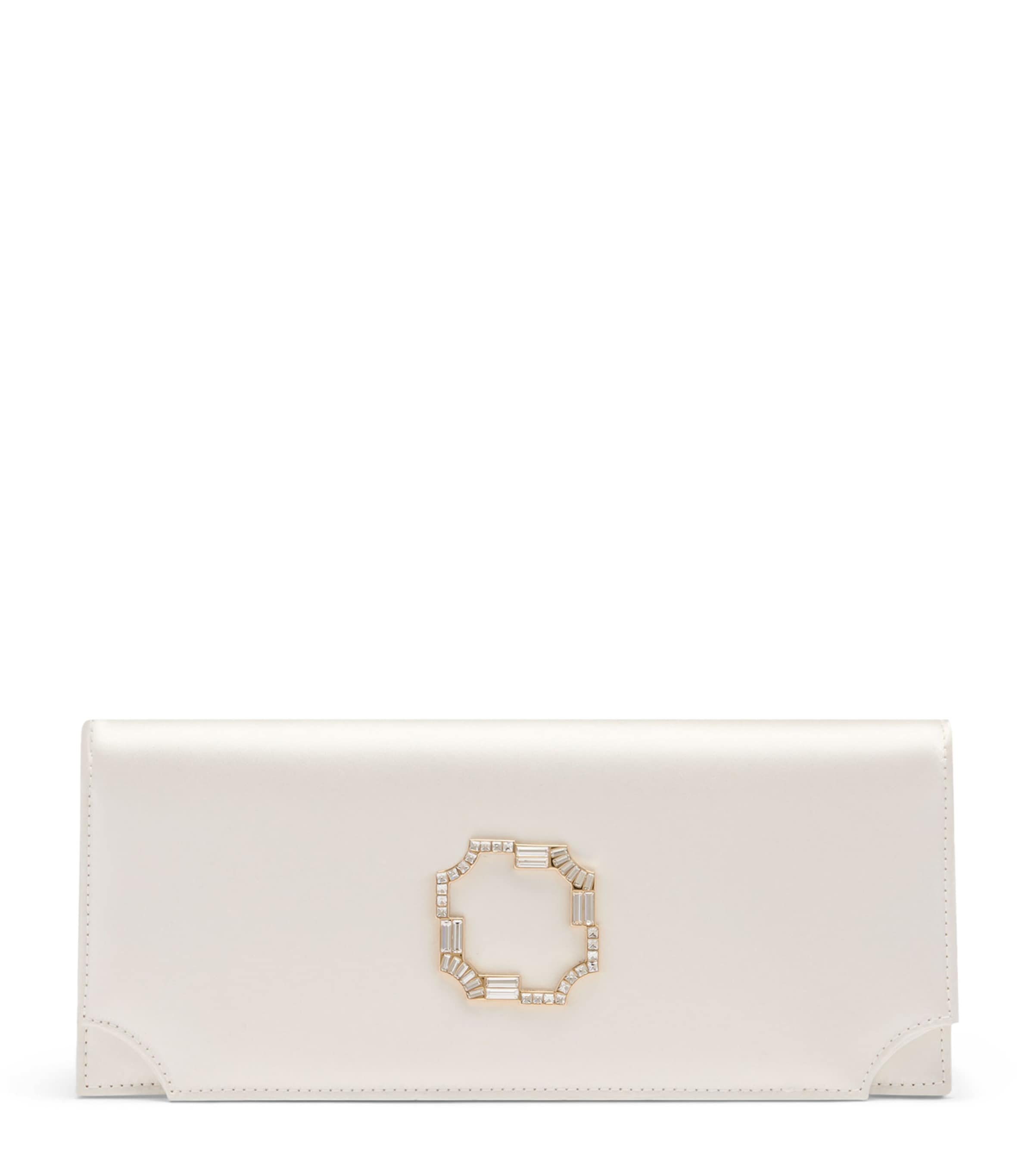 Malone Souliers Satin Vivien Clutch Bag Ivory