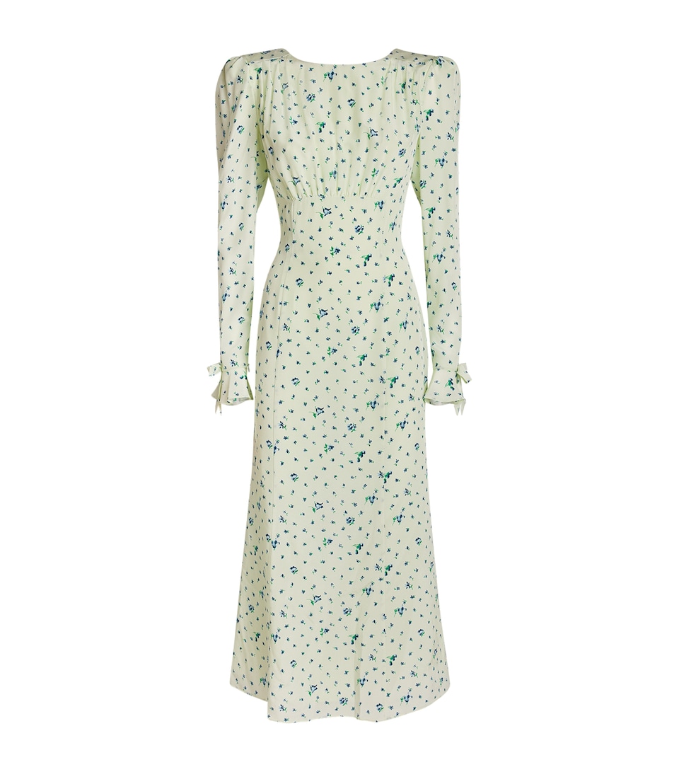 Alessandra Rich Womens Silk Open-Back Maxi Dress Aqua Blue