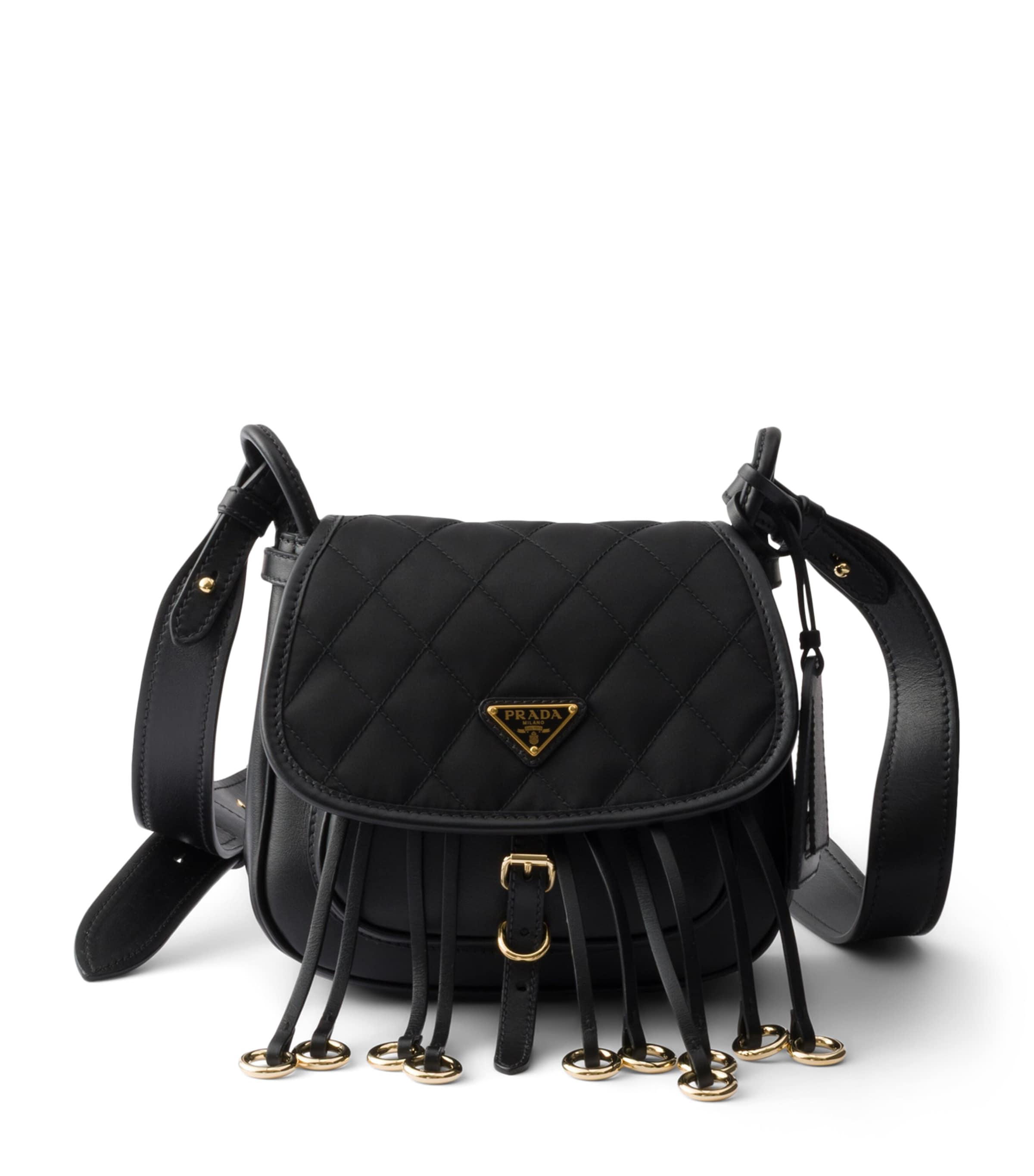 Prada Re-Nylon and Leather Corsaire Shoulder Bag Black