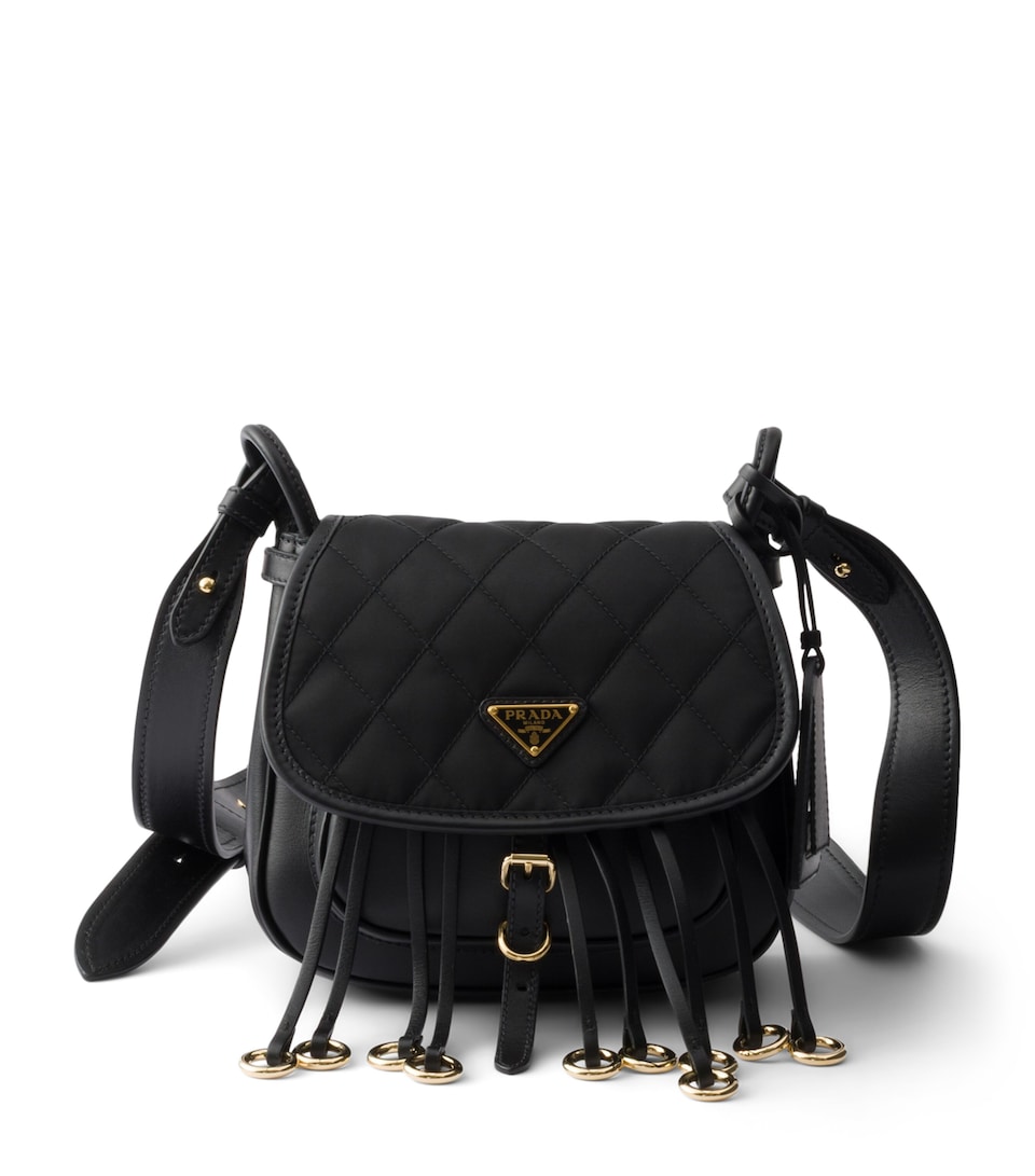 Prada Re-Nylon and Leather Corsaire Shoulder Bag Black