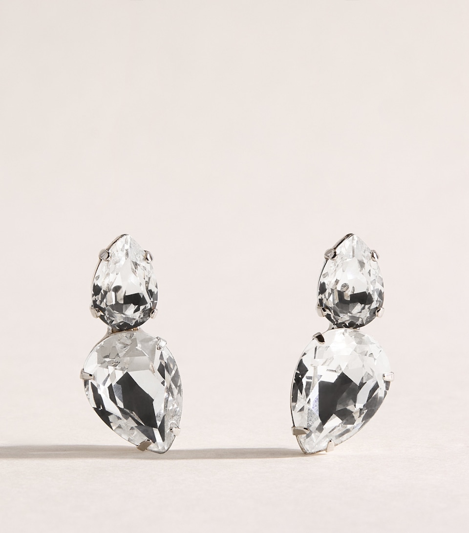 Jennifer Behr Rhodium-Plated Nadine Earrings Crystal