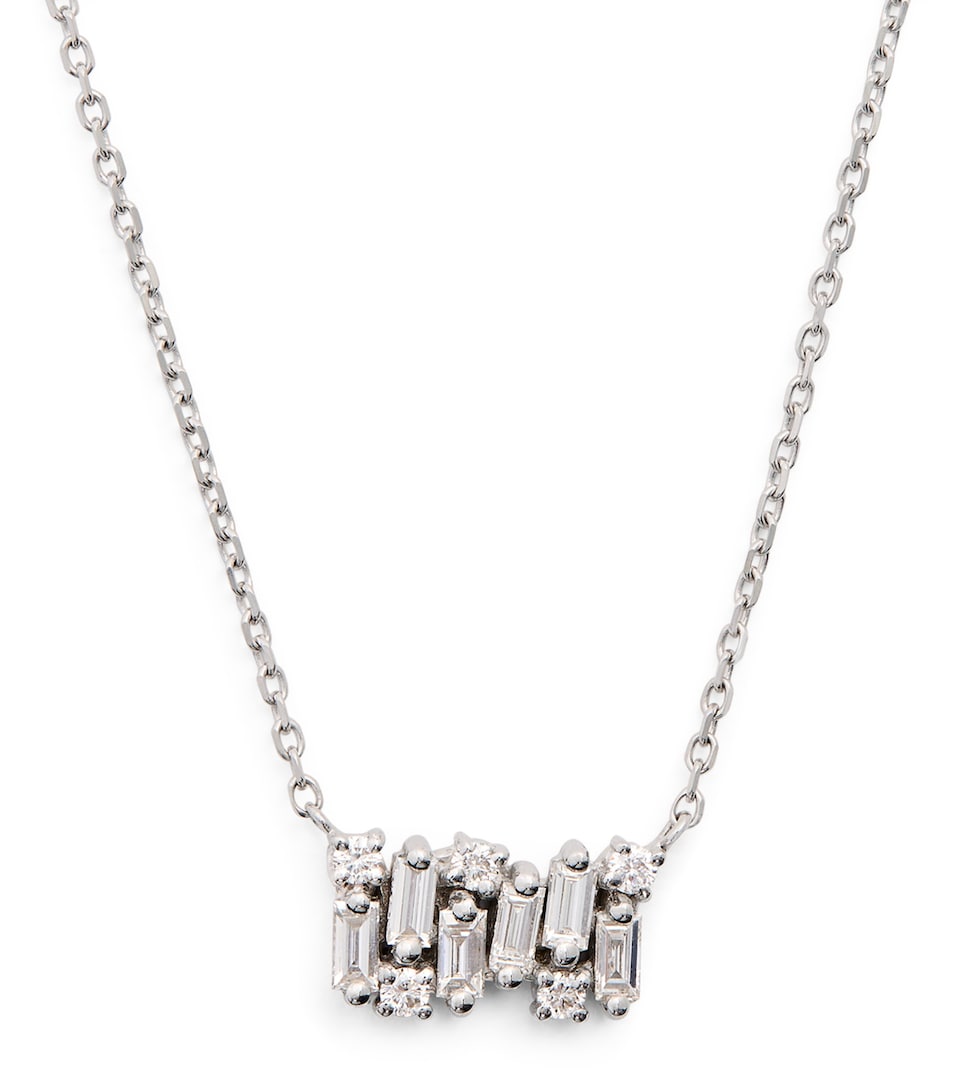 White Gold and Diamond Shimmer Necklace