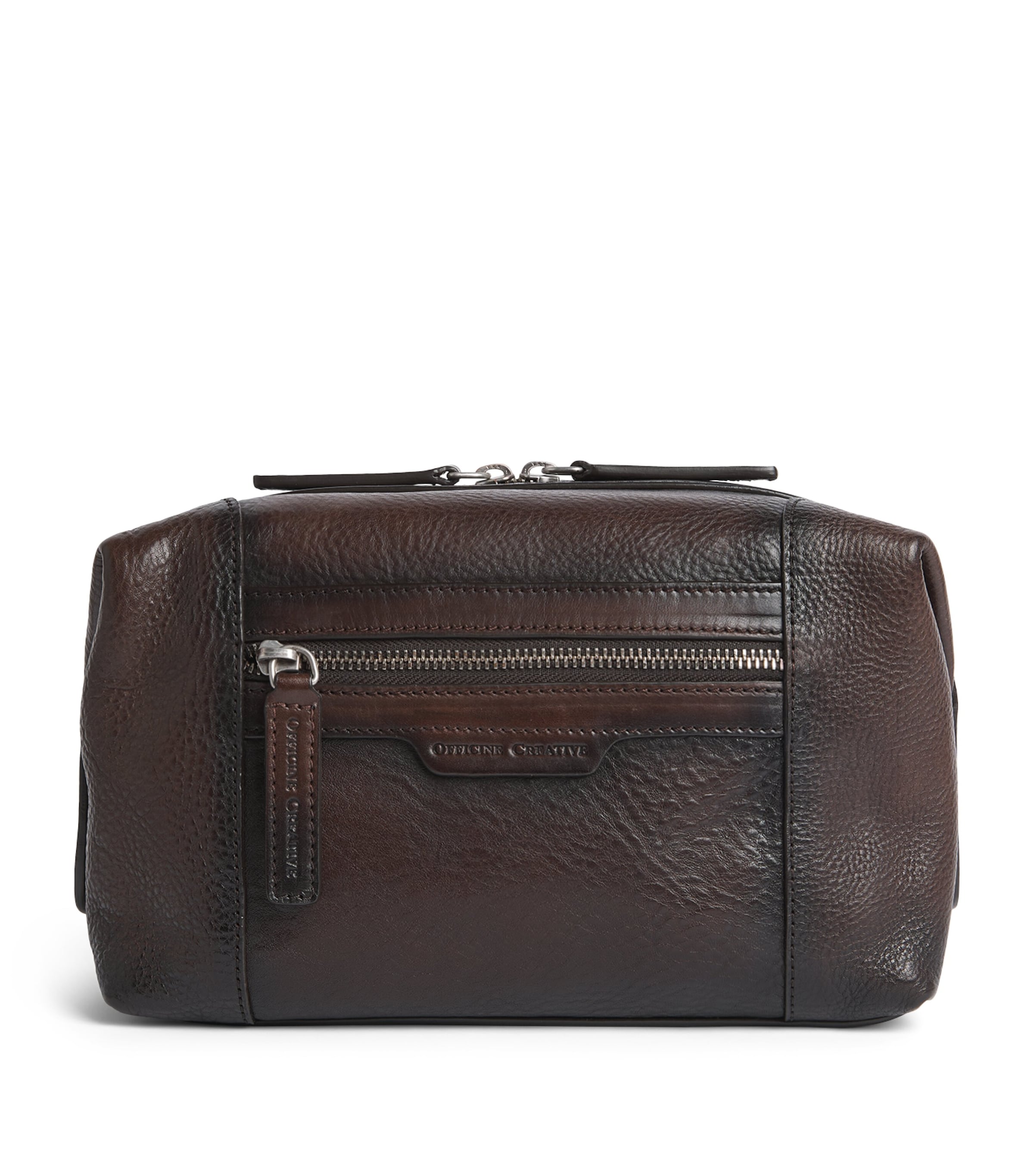 Officine Creative Pebbled Leather Washbag Testa Di Moro