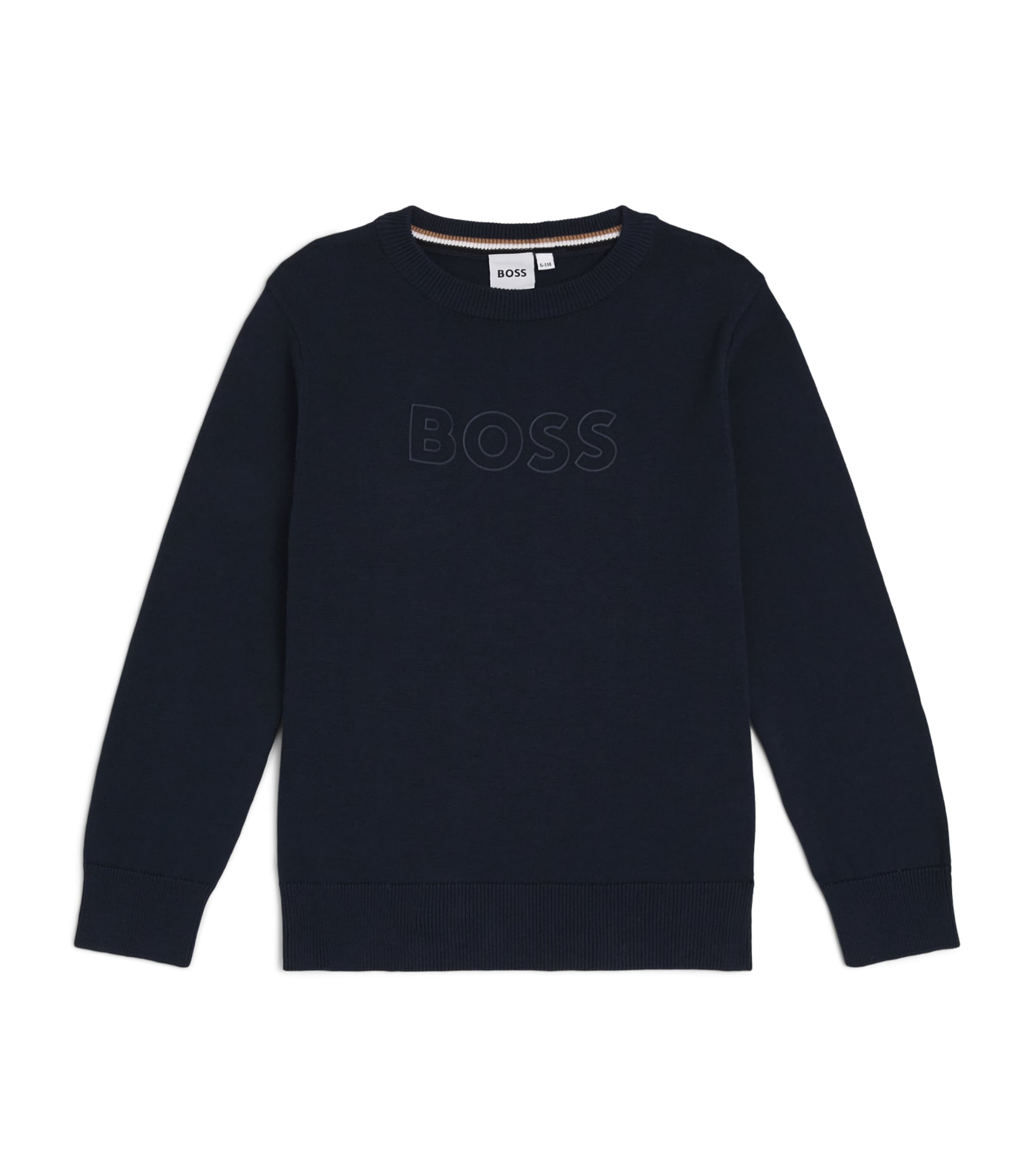 BOSS Kidswear Cotton Logo Sweater (4-16 Years) Navy
