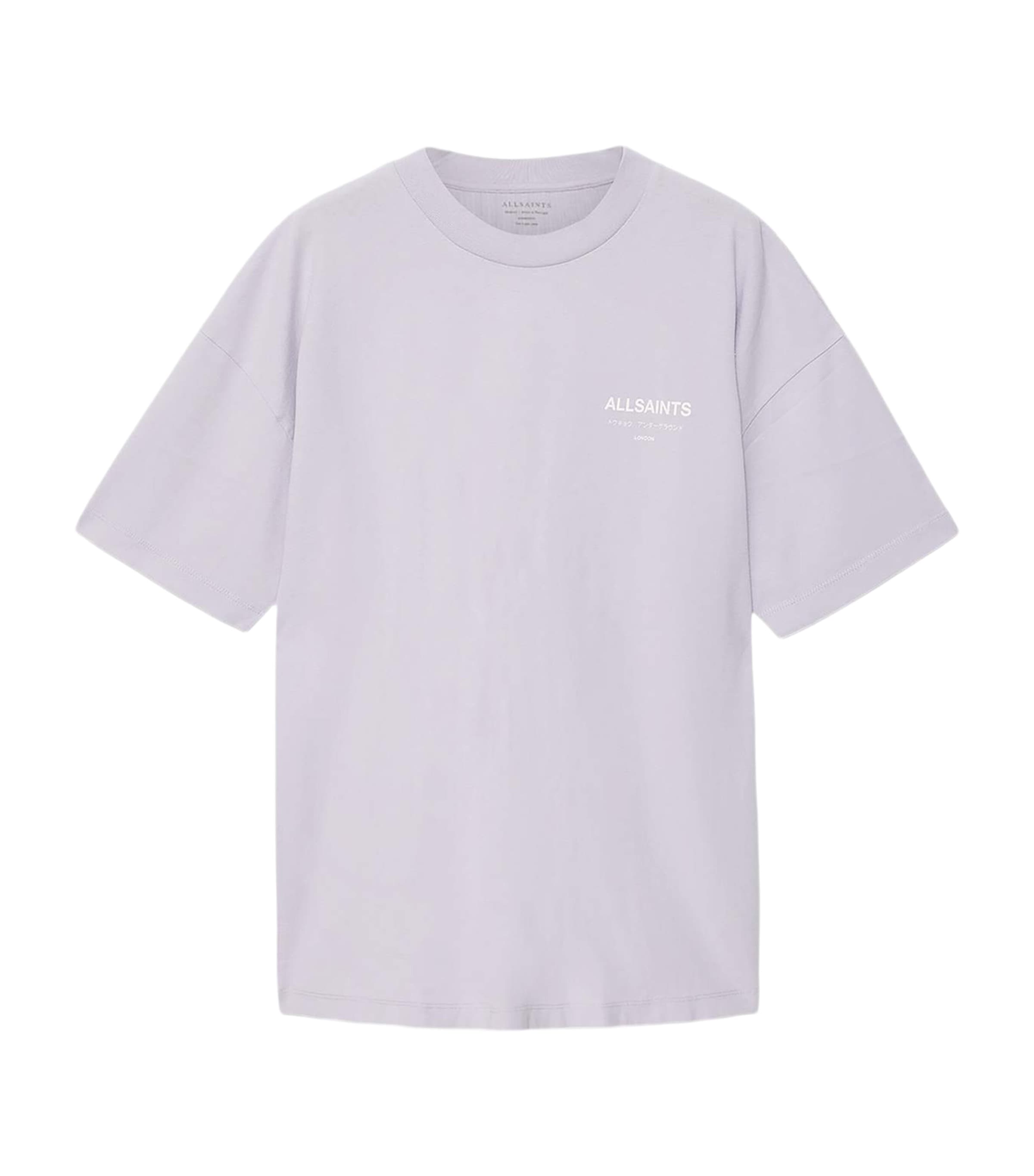 AllSaints Mens Organic Cotton Underground T-Shirt Parma Purple