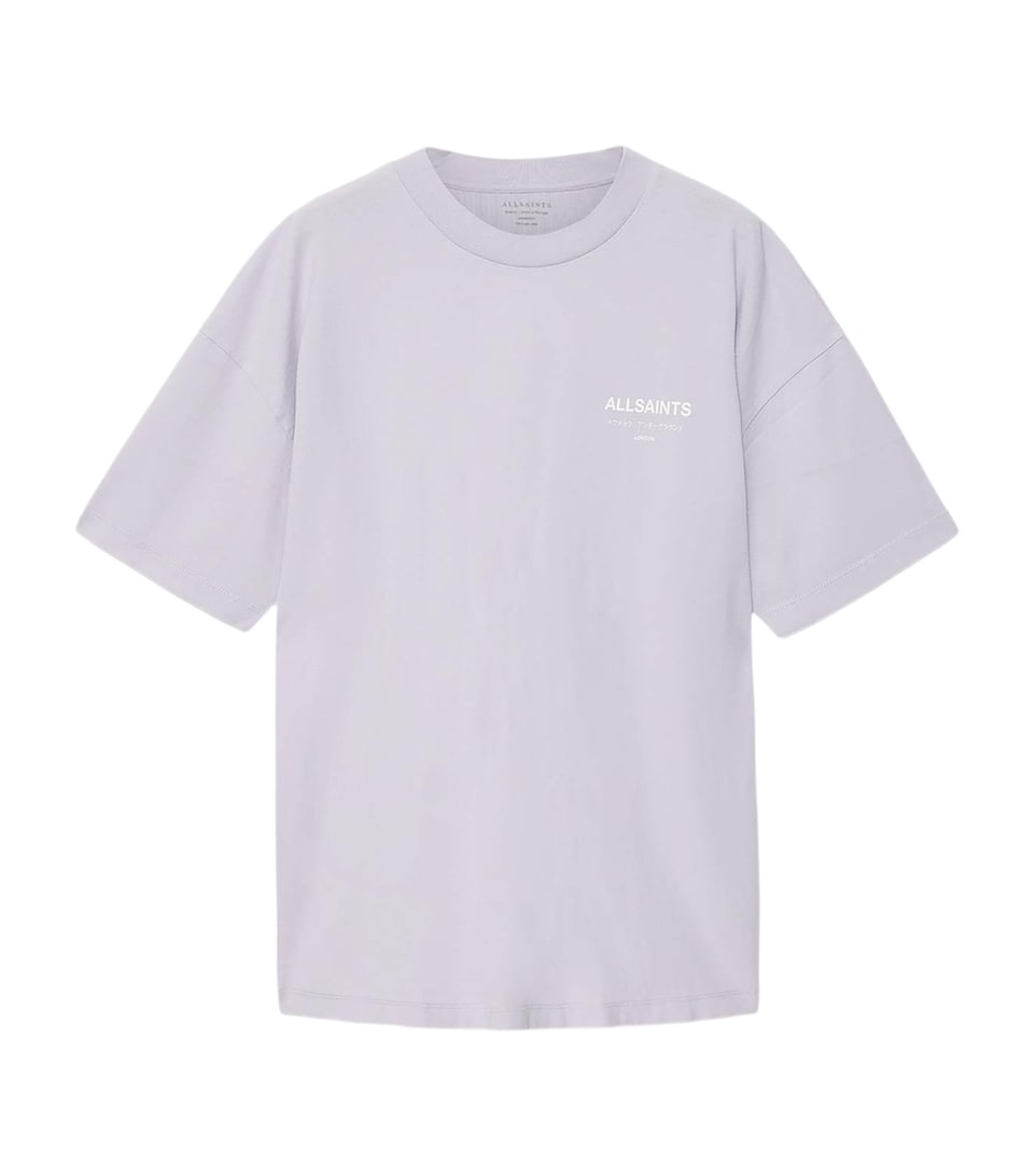AllSaints Mens Organic Cotton Underground T-Shirt Parma Purple