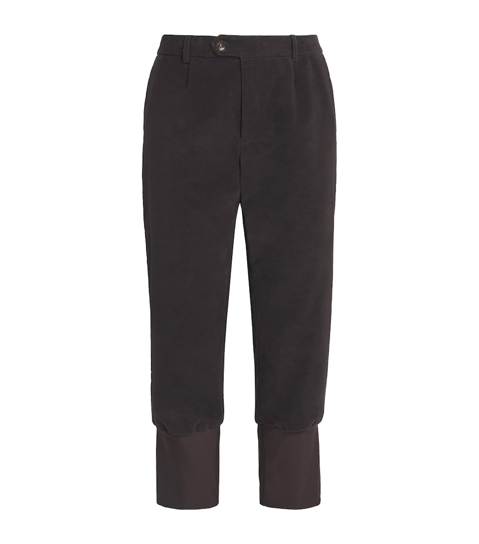 Purdey Mens Cotton Moleskin Breek Trousers Rouge Brown