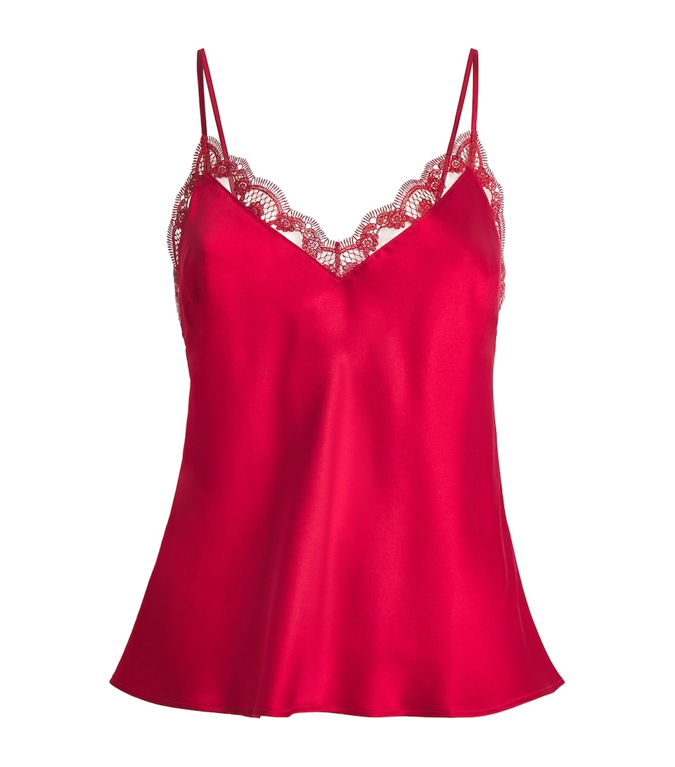 Simone Perele Womens Silk-Blend Love Me Cami Top Opera Red