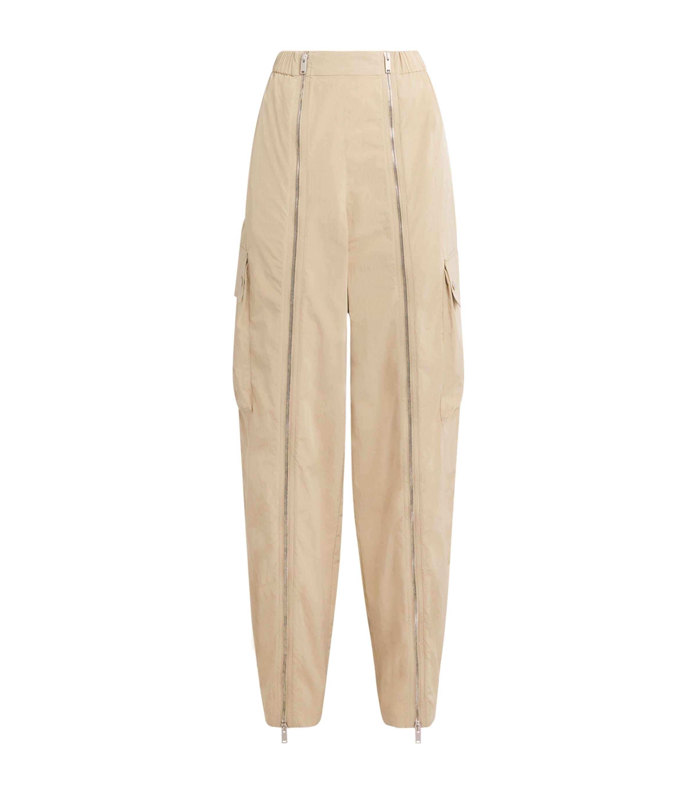 Stella McCartney Womens Zip-Leg Straight Trousers Almond